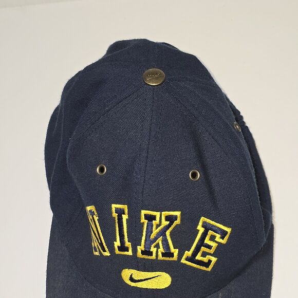 Nike Vintage 90s Nike Arch Spell Out Hat Blue & Yellow Adult S/M - Picture 5 of 7